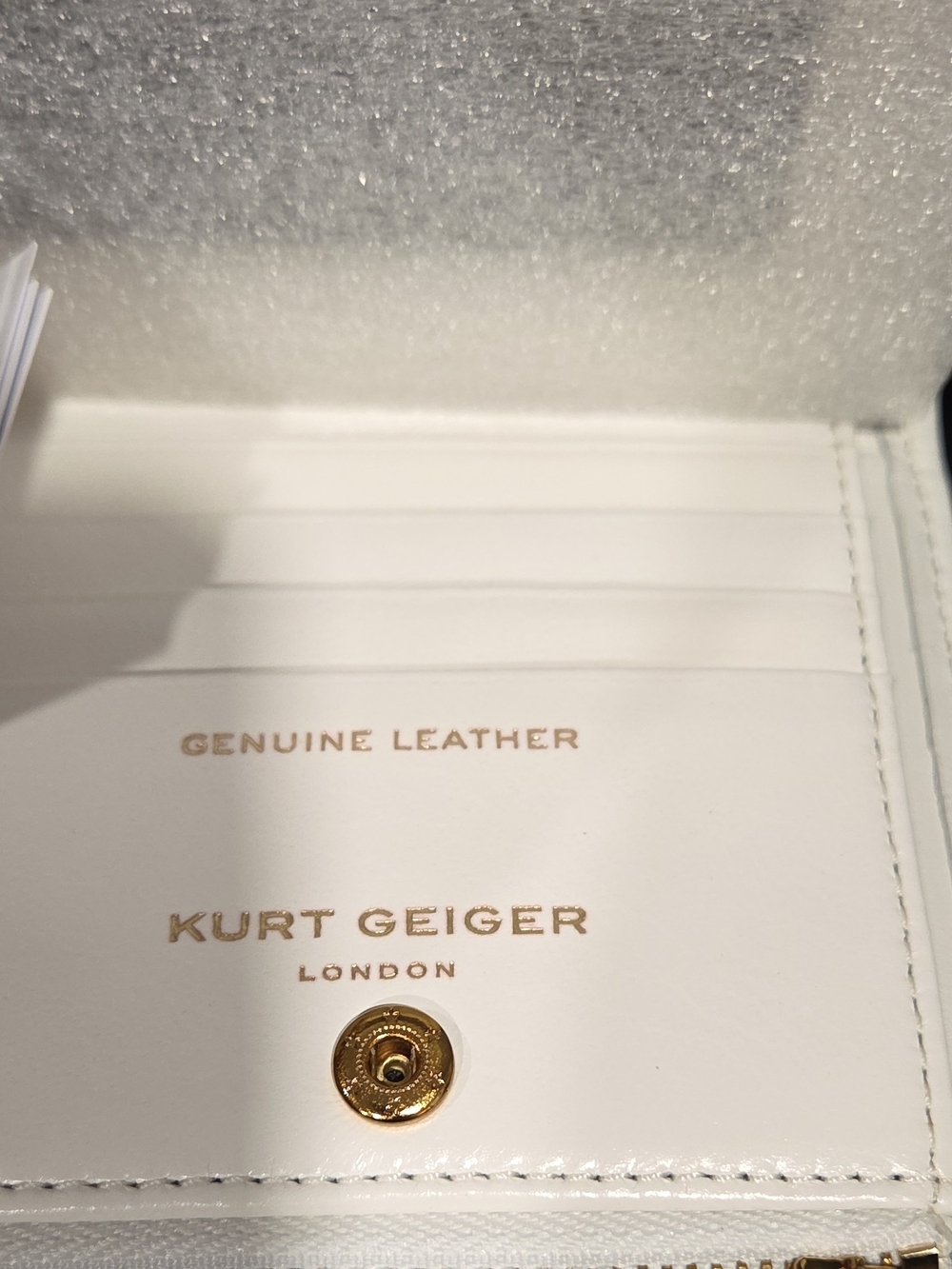 Kurt Geiger White Genuine Leather Card Wallet